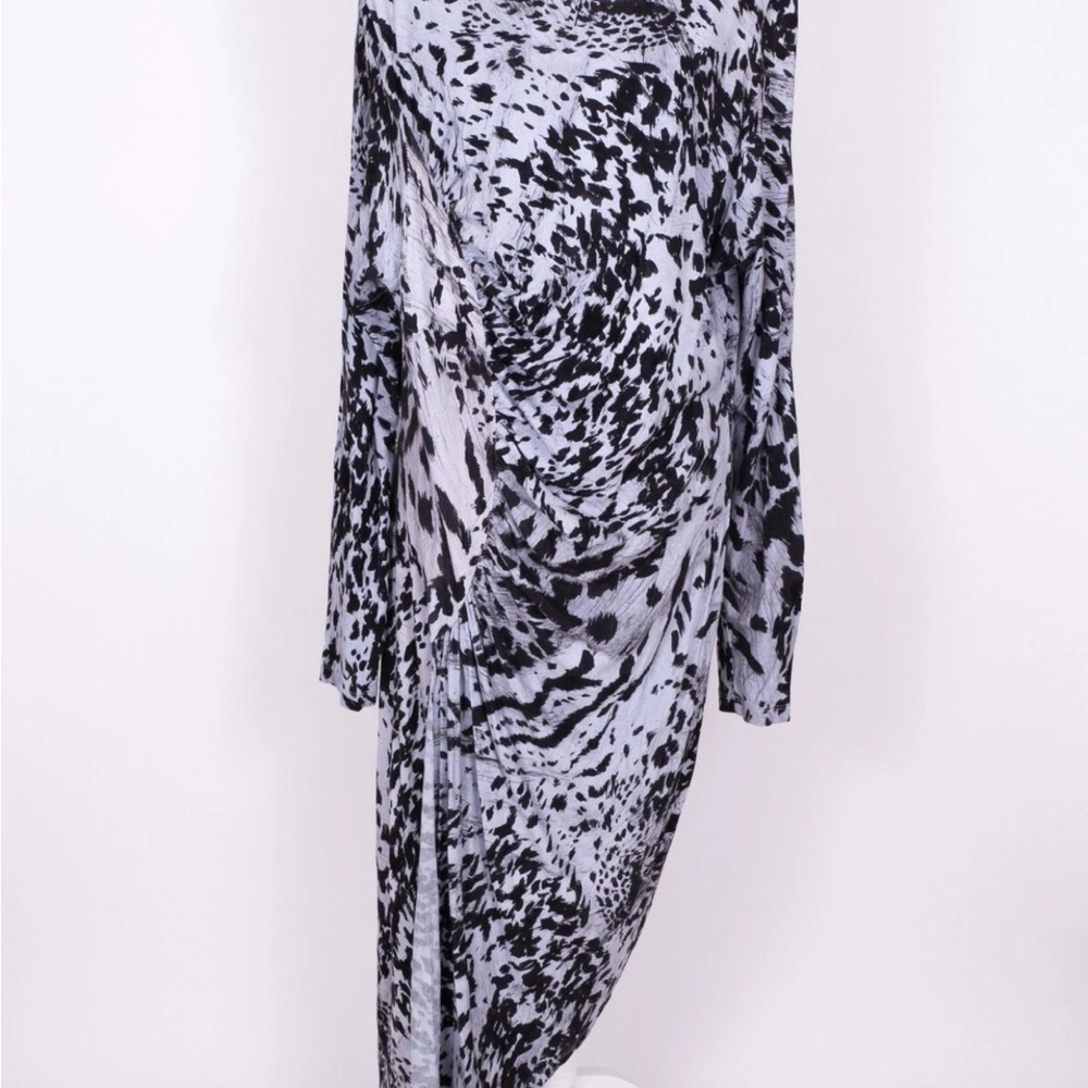 Religion We Live in Black Plus Size 5XL Paint Print Ruched Lavender Black Dress